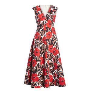 Kate Spade Poppy Fields structured midi dress